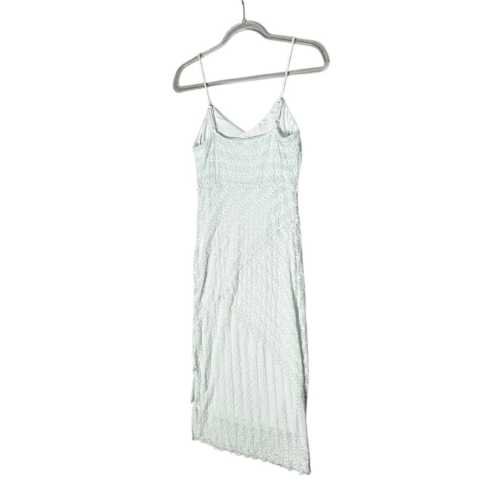 Kirious Y2K Slip Dress Sz M Stretch Embroidered Lace Mint Green Midi Strappy - Picture 9 of 11